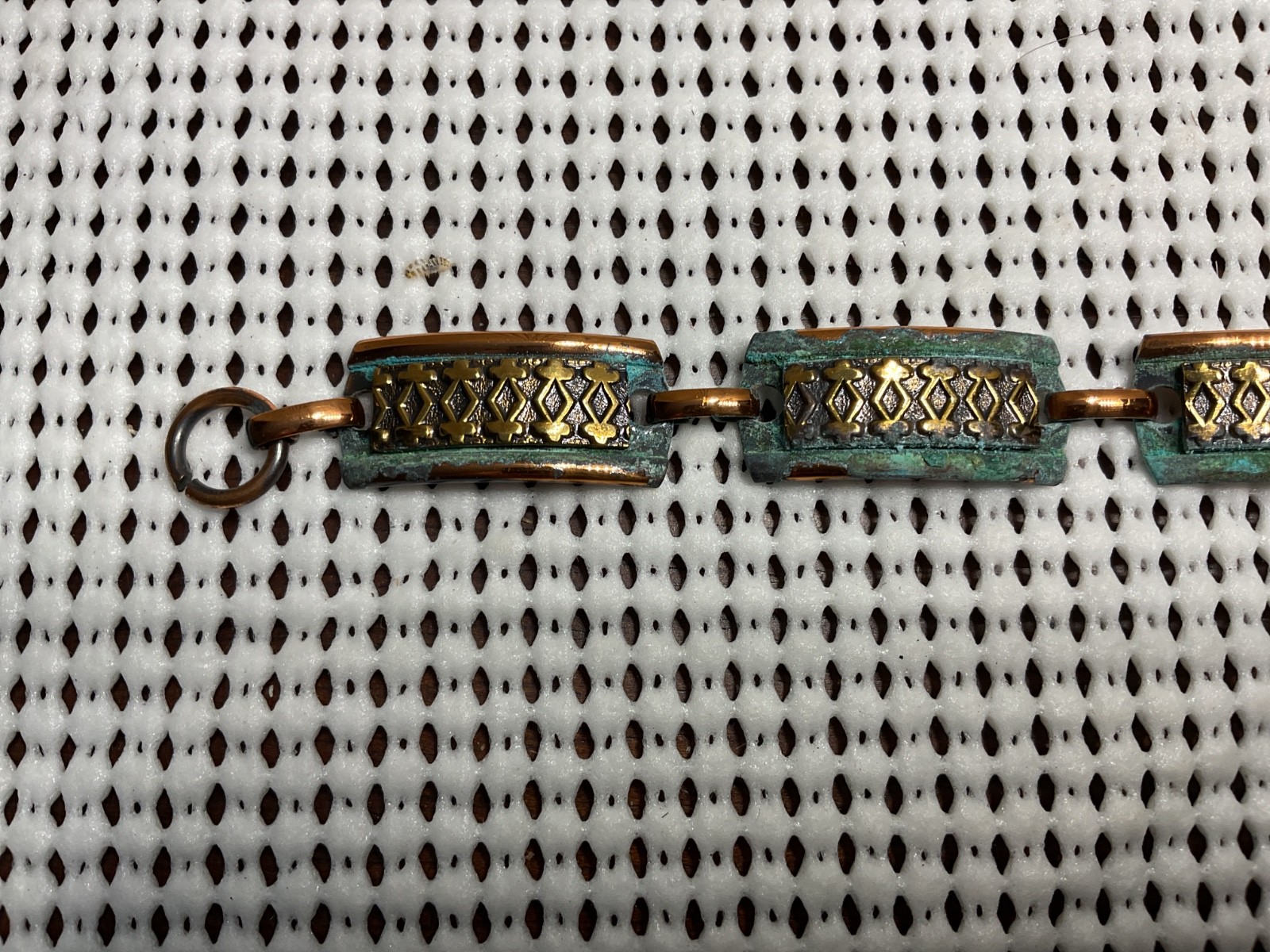 Vintage  Solid Copper Panel Link Bracelet 7” Long… - image 2