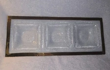 Modern Roman Antique 3-Section Tray 24k Gold Rim Signed 35134 USA Annieglass