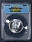 2014-D 50C KENNEDY SILVER HALF UNC 50th Anniv Set KM# A202c.1 ANACS SP70 A6758