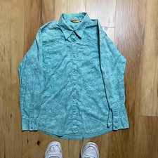 Wrangler Blue Pearl Snap Western Shirt Cowboy Western Rancher Lifestyle Sz M
