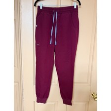 FIGS Technical Collection Zamora Jogger Scrub Pants Burgundy Maroon Small S/P