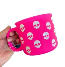 Hot Pink HALLOWEEN SKULL Coffee Tea Soft Touch Mug 16 oz By Eccolo Creep it Real