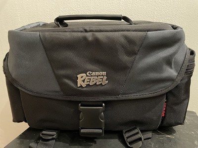 BRAND NEW Canon SLR Film Camera Gadget Bag for EOS Rebel Black Dark Blue Strap