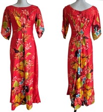 Vintage Sears Hawaiian Fashions Floral Maxi Dress Muu Muu 60s 70s Womens Small 