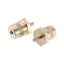 1 Pair M5 To M6 Battery Terminal Connector Brass Tone Post Adapter Stud