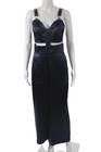 Fleur du Mal Women Jumpsuit Dark Blue Silk V-Neck Sleeveless Size 4 — photo 1