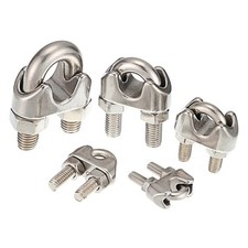 10PCS Silver A2 Stainless Steel U-Bolt Wire Rope Clip Clamp M2&ndash;M12 Hardware UK