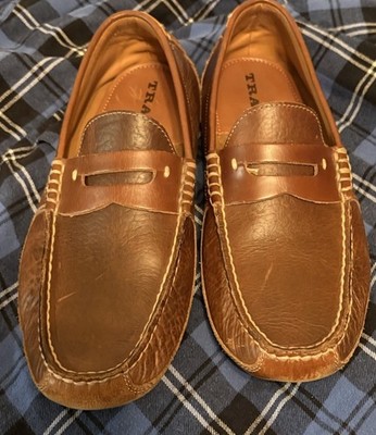 Trask Mens Derek Loafers Brown Leather Slip On Driving Shoes US 10M