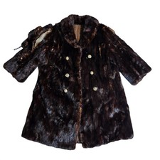 Vintage 1960s Dark Brown Mink Fur Coat Women's Elegant Full Length Winter Sz M L