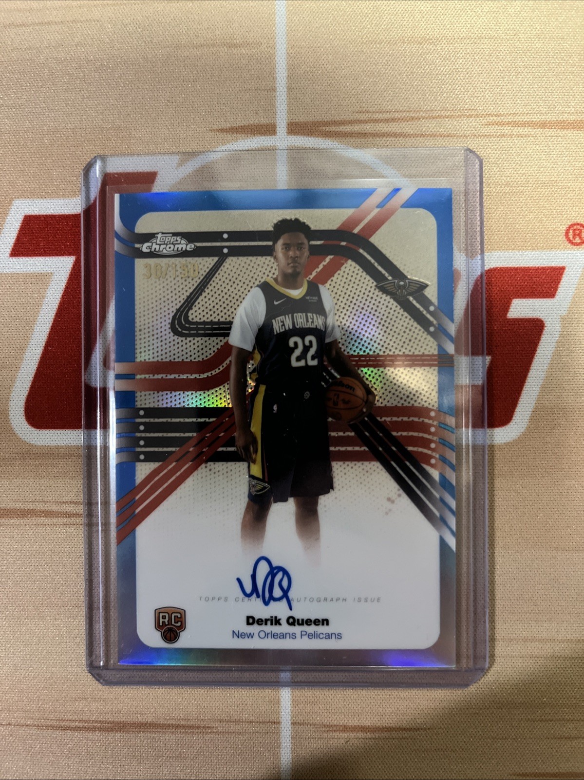 2025-26 Topps Chrome Derik Queen Next Stop Signatures Blue Refractor /150 RC