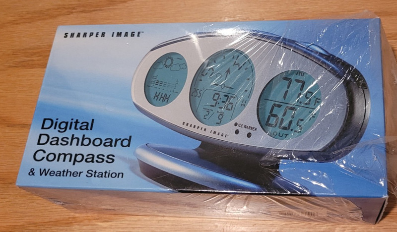 The Sharper Image - Digital Dashboard Compass & Weather Station New In Box