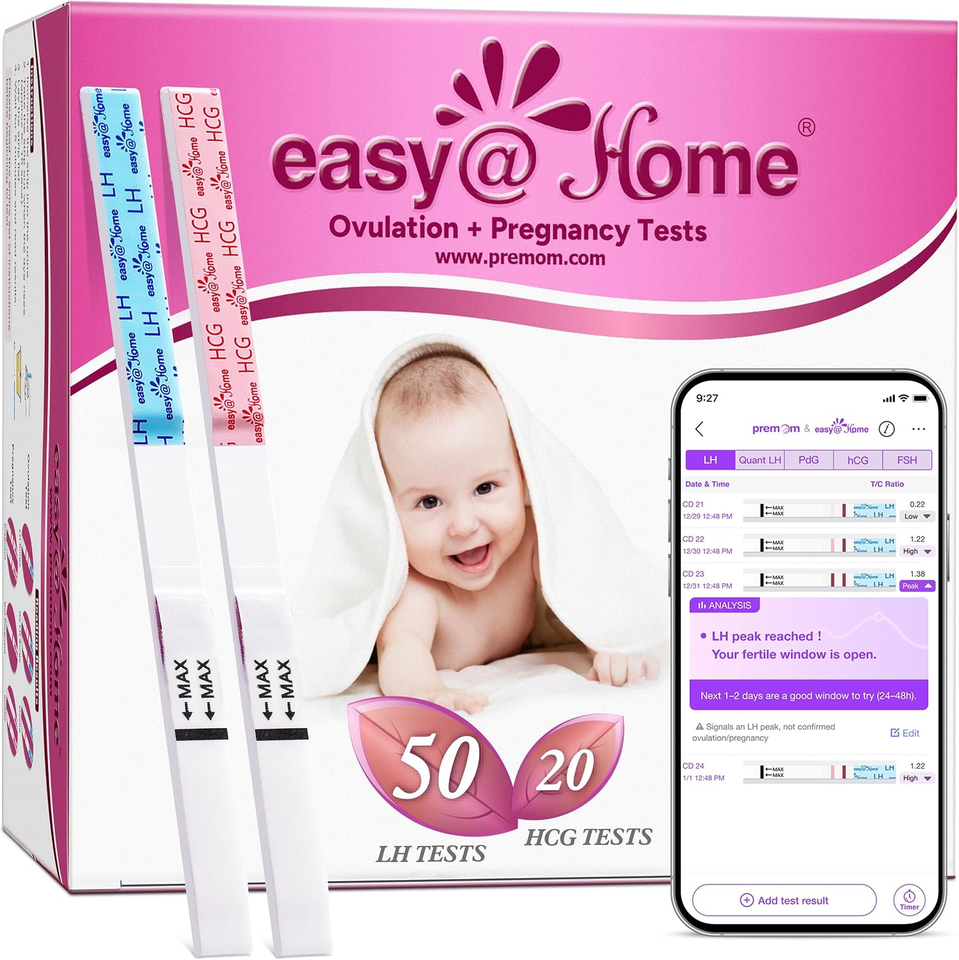 Ovulation Count easy@Home 50 Ovulation Test Strips and 20 Pregnancy Test Strips Combo ...