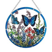 Butterfly Stained Glass Suncatcher, 8.6 inch Large Sun Catchers BBF02-8.6inch