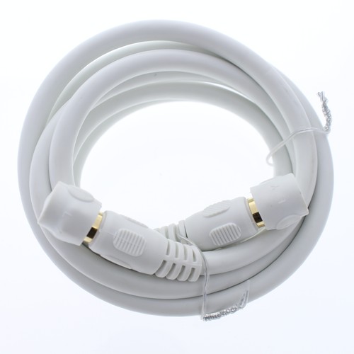 Leviton White Gold Plated Coaxial RG6 Quad Shield Digital Cable 6 Ft 40871-6W - 第 1/6 張圖片