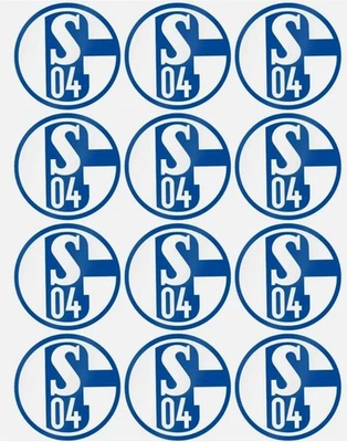 MARKENLOS Fußball FC Schalke Essbar 12 Muffin Zuckermasse Tortenbild Tortenaufleger
