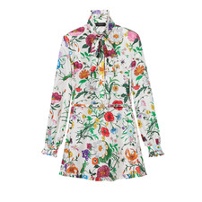 GUCCI $3500 Multicolor Silk Twill Dress New & Authentic