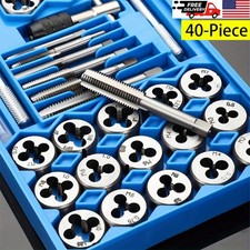 40 Piece Metric Tap and Die Set M3 to M12 Threading Tool Set for Cutting Threads
