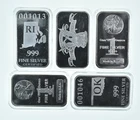 Lot 5 VINTAGE 1 Oz Silver Bars/Rounds Art Bars Collection Poured .999 *360