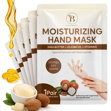 6-Pack Moisturizing Repairing Hand Mask Gloves, Shea Butter Jojoba Oil Vitamin E