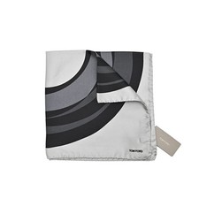 Tom Ford Pocket Square 100 Silk Geometric Gray Made in Italy