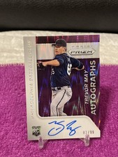 Trevor May RC 2015 Panini Prizm Rookie Autographs Purple Prizm on Card Auto /99. rookie card picture