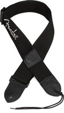 Fender Logo Strap - Black with Gray Logo 2-pack Bundle