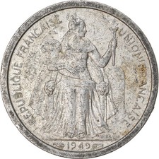 [#767680] Coin, New Caledonia, Franc, 1949, Paris, VF(30-35), Aluminum, KM:2