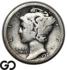 1921-D Mercury Dime, Lower Mintage Better Date