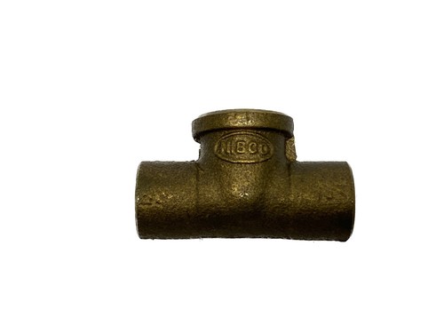 NOS Nibco 1/2" x 1/2" x 3/8” Cast Copper Tee Pressure Fitting BF4585L