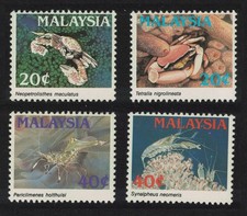 Malaysia Marine Life 2nd series Crustaceans 4v 1989 MNH SG#410-413