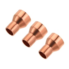 3 pack Copper Reducing Coupling Fitting with Sweat End 3/8 x 5/8 Inch ID
