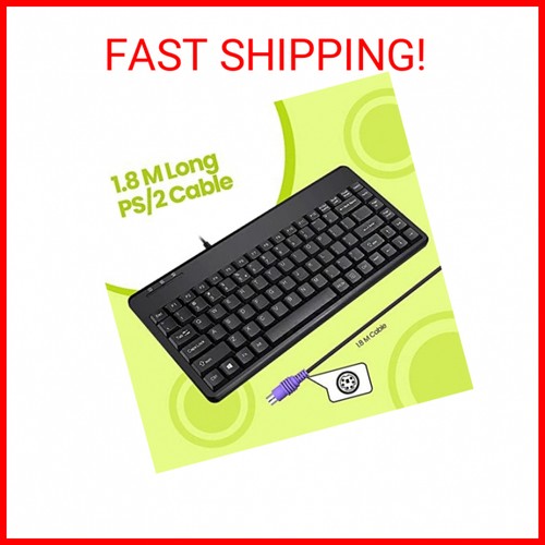 Perixx PERIBOARD-409P Wired PS2 Mini Keyboard, Black, US English Layout - 第 2/2 張圖片