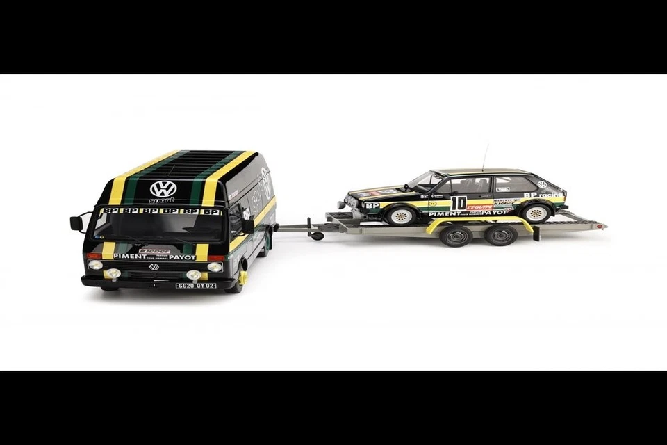 VW LT35 Con Rimorchio + Golf 1 GTI #10 Rallye Tour De France 1981 Modello 1:18 - Immagine 2 di 4