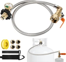 PAMASE Propane Refill Adapter Hose for 1lb Tanks - 36" POL Extension Hose with 4