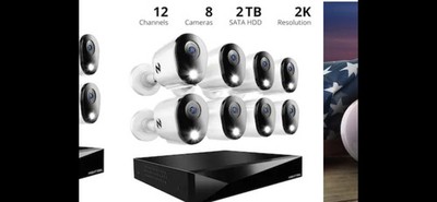 Night Owl 12 Channel 8 Camera Wired 2K 1TB DVR Security System with 2-way Audio