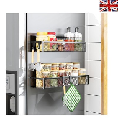 2er Pack Kühlschrank Magnetisches Gewürzregal mit Haken - Ultimative Küchenaufbewahrungslösung