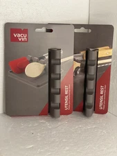 2 VacuVin Utensil Rest Tomorrow's Kitchen Silicone Grey Keeps Your Counter Clean