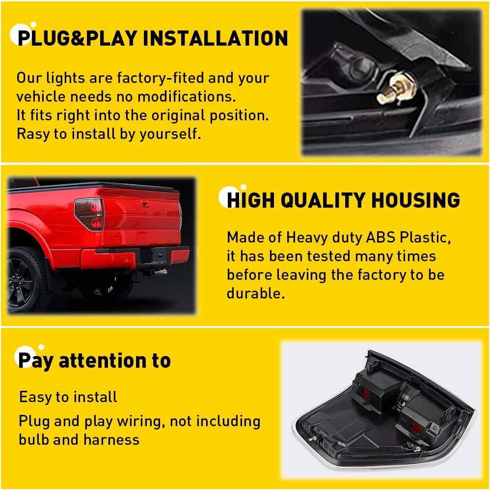 2X For 20092014 Ford F150 F150 Tail Light Assembly LH +RH Car Auto