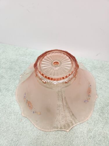 Lancaster Pink Frosted Glass Flower Basket Shade For a Moe Bridges Fixture 1934 - Picture 7 of 9
