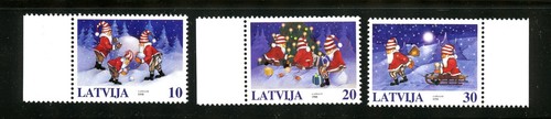 Lettland Komplett neuwertig Set #479-481 Weihnachten 1998 Briefmarken