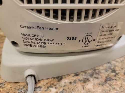 MAX HEAT CH115B Oscillating Fan Heater. 1500 Watt - Picture 7 of 8