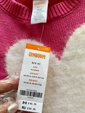 NEW Gymboree girls pink soft knit sweater with white fuzzy heart size S 5-6 NEW