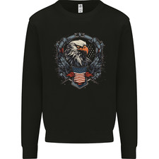 Sudadera Jersey EAGLE EE. UU. FLAG SHIELD Para Hombre - Estampado Gráfico Patriótico Sudor Para