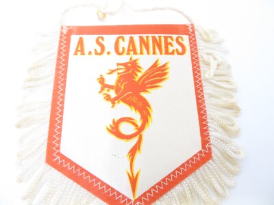 Fanion Vintage AS Cannes Football - Blanc, Très Bon État