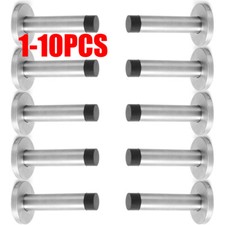1/3/10pcs DOOR STOP WALL MOUNTED DOOR STOPPER SATIN STAINLESS STEEL CHROME STOPS