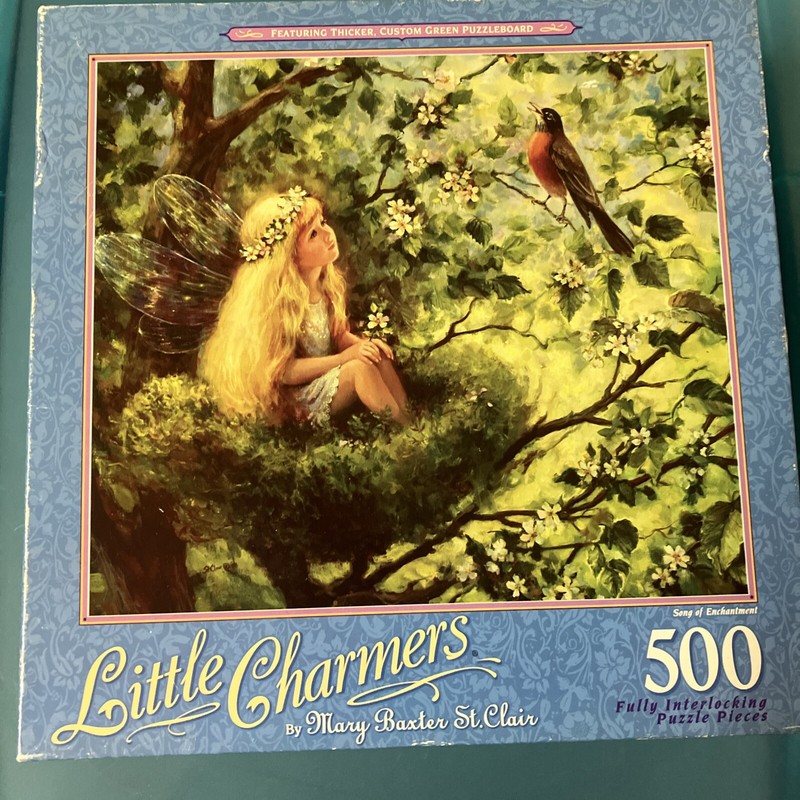 Milton Bradley LITTLE CHARMERS Mary Baxter St. Clair 500pc Puzzle Fairy Song NIP