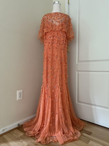 Vestido MAC DUGGAL Adornado Ilusión Manga Capa Talla 18US $698 - Imagen 4 de 15