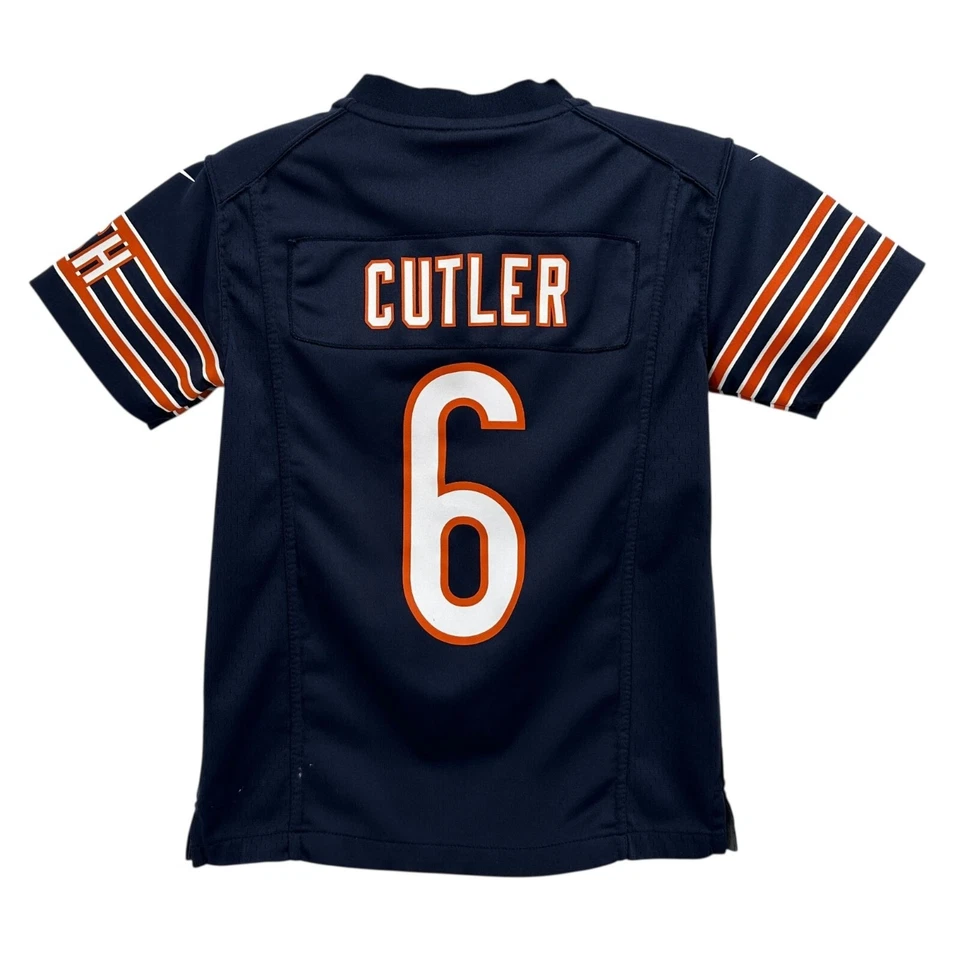 Camiseta Nike Niños Pequeña Chicago Bears Jay Cutler #9 Malla Azul Marino NFL Sobre el Campo Foto 4 de 4