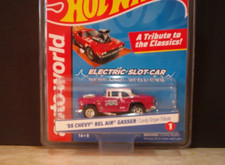 Auto World HO scale Slot Car '55 Chevy Bel Air Gasser Candy Striper Tribute HW