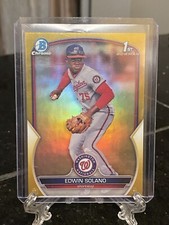 2023 Bowman Chrome Edwin Solano True Gold Refractor /50 Nationals RC